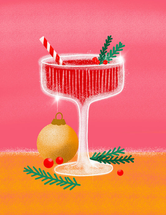 Holiday Cocktail Illustration