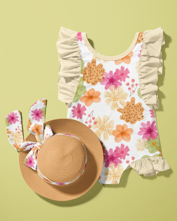 Featherly Florals Kid's Swimsuit