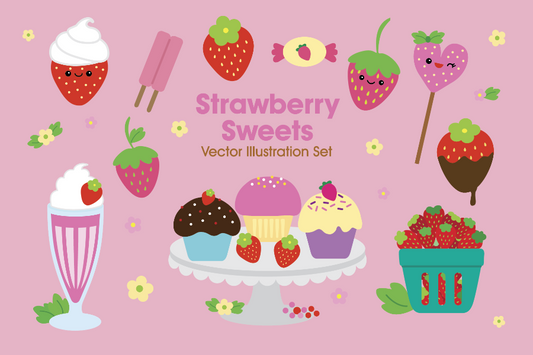 Strawberry Sweets Vector Illustration