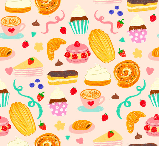 Sweet Patisserie Seamless Pattern Illustration