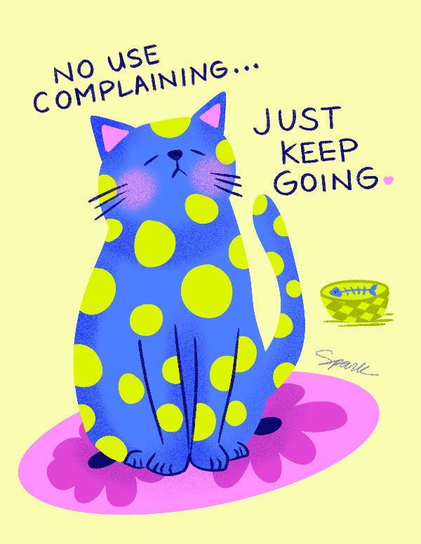 Tired Kitty Illustration